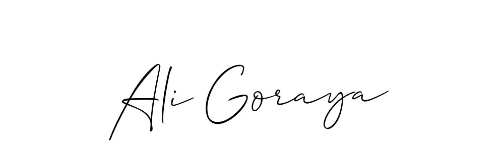 Also we have Ali Goraya name is the best signature style. Create professional handwritten signature collection using Allison_Script autograph style. Ali Goraya signature style 2 images and pictures png