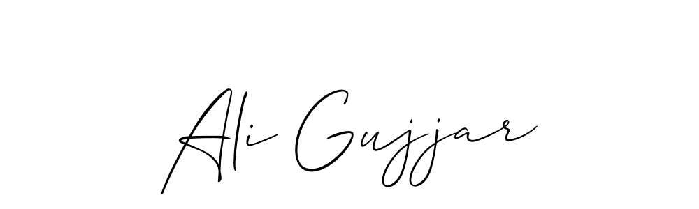 Use a signature maker to create a handwritten signature online. With this signature software, you can design (Allison_Script) your own signature for name Ali Gujjar. Ali Gujjar signature style 2 images and pictures png
