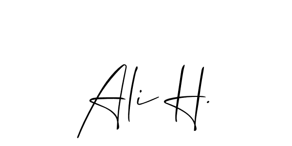 Use a signature maker to create a handwritten signature online. With this signature software, you can design (Allison_Script) your own signature for name Ali H.. Ali H. signature style 2 images and pictures png