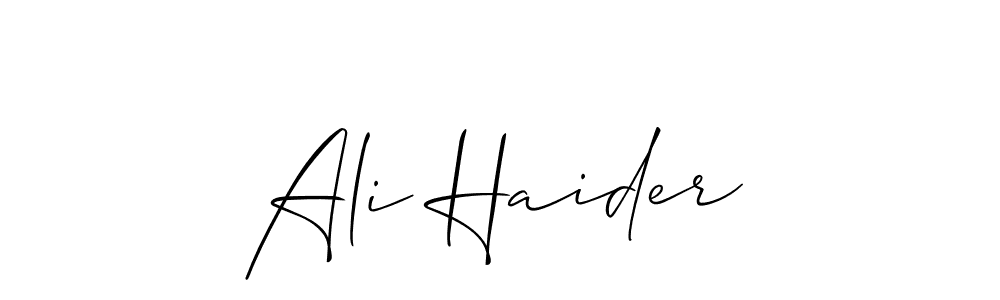 You should practise on your own different ways (Allison_Script) to write your name (Ali Haider) in signature. don't let someone else do it for you. Ali Haider signature style 2 images and pictures png