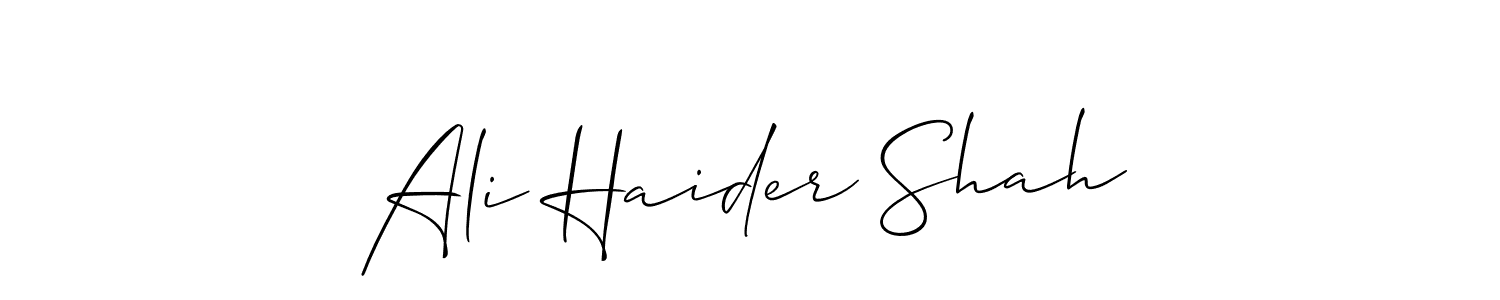 How to make Ali Haider Shah signature? Allison_Script is a professional autograph style. Create handwritten signature for Ali Haider Shah name. Ali Haider Shah signature style 2 images and pictures png