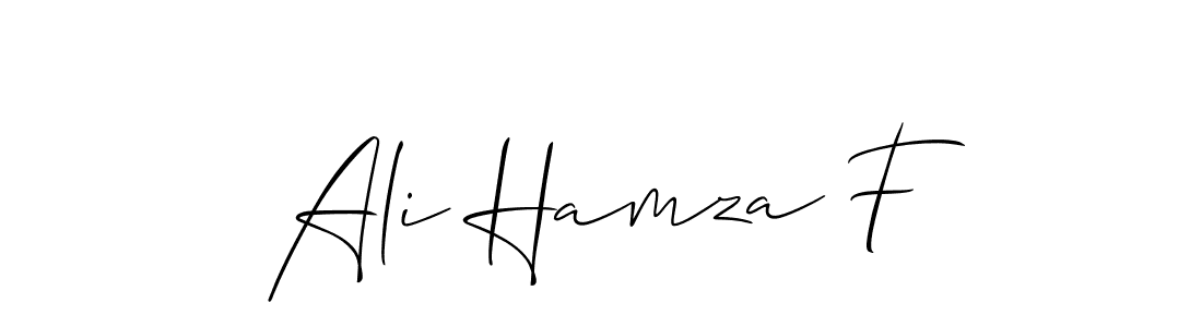 Use a signature maker to create a handwritten signature online. With this signature software, you can design (Allison_Script) your own signature for name Ali Hamza F. Ali Hamza F signature style 2 images and pictures png
