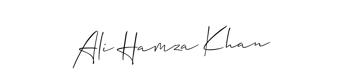 How to make Ali Hamza Khan name signature. Use Allison_Script style for creating short signs online. This is the latest handwritten sign. Ali Hamza Khan signature style 2 images and pictures png