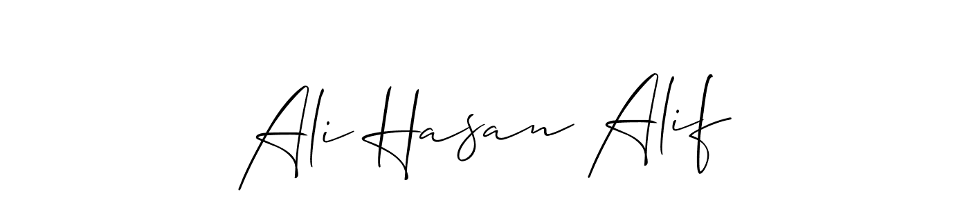 How to make Ali Hasan Alif name signature. Use Allison_Script style for creating short signs online. This is the latest handwritten sign. Ali Hasan Alif signature style 2 images and pictures png