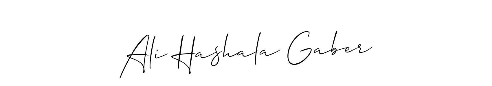 You can use this online signature creator to create a handwritten signature for the name Ali Hashala Gaber. This is the best online autograph maker. Ali Hashala Gaber signature style 2 images and pictures png