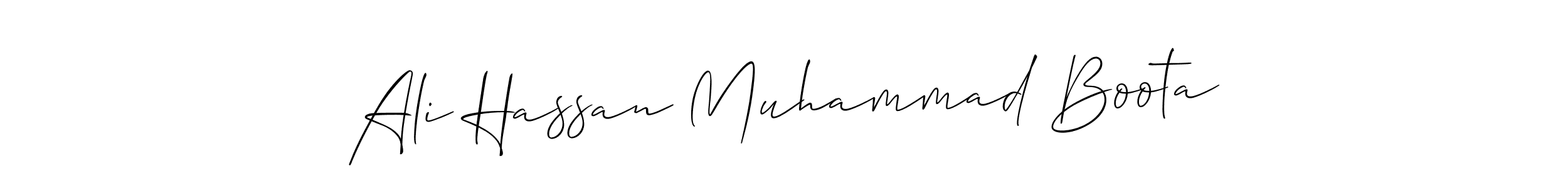 Make a beautiful signature design for name Ali Hassan Muhammad Boota. With this signature (Allison_Script) style, you can create a handwritten signature for free. Ali Hassan Muhammad Boota signature style 2 images and pictures png