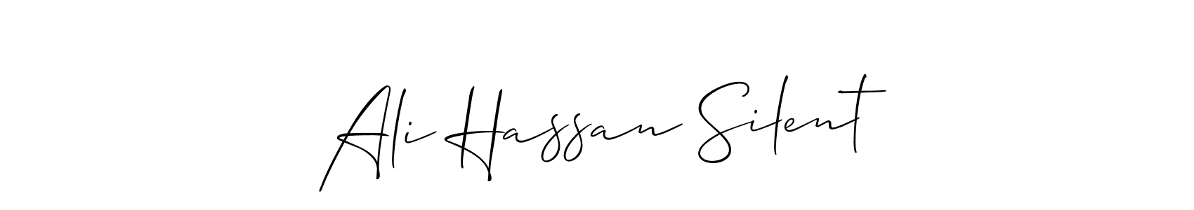 Create a beautiful signature design for name Ali Hassan Silent. With this signature (Allison_Script) fonts, you can make a handwritten signature for free. Ali Hassan Silent signature style 2 images and pictures png