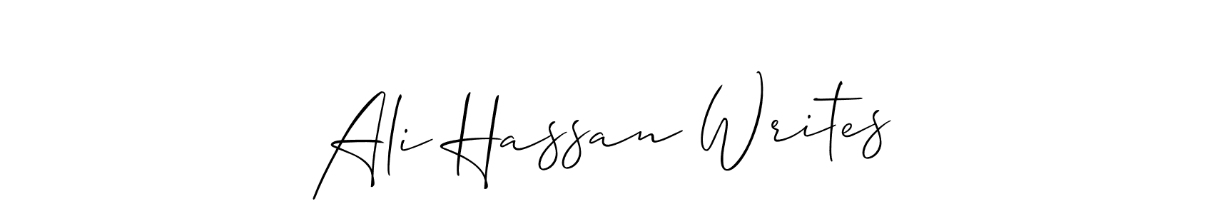 Similarly Allison_Script is the best handwritten signature design. Signature creator online .You can use it as an online autograph creator for name Ali Hassan Writes. Ali Hassan Writes signature style 2 images and pictures png