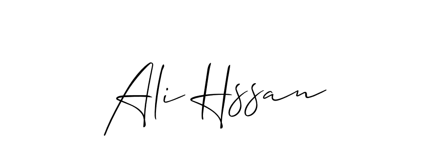 Make a beautiful signature design for name Ali Hssan. With this signature (Allison_Script) style, you can create a handwritten signature for free. Ali Hssan signature style 2 images and pictures png