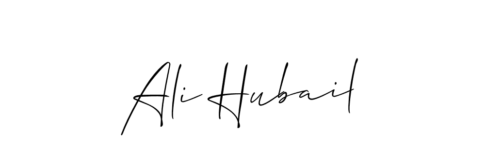 How to make Ali Hubail name signature. Use Allison_Script style for creating short signs online. This is the latest handwritten sign. Ali Hubail signature style 2 images and pictures png