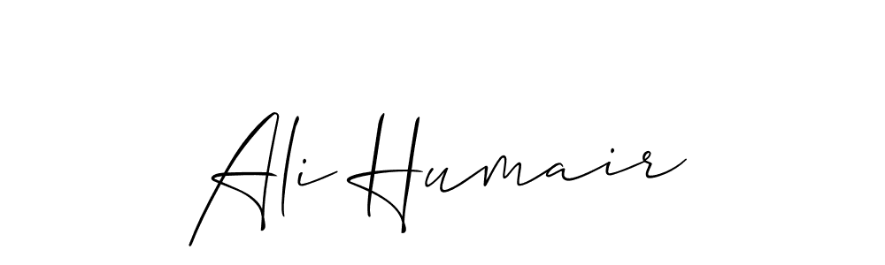 How to make Ali Humair name signature. Use Allison_Script style for creating short signs online. This is the latest handwritten sign. Ali Humair signature style 2 images and pictures png