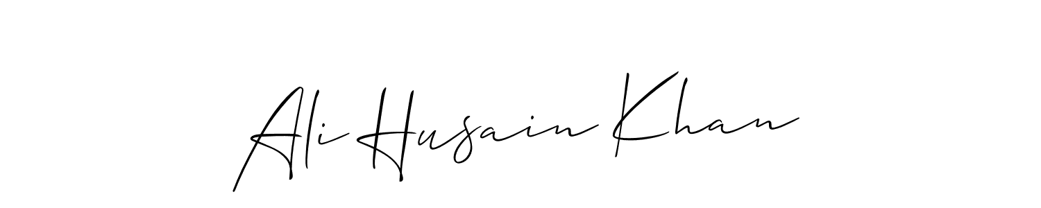 The best way (Allison_Script) to make a short signature is to pick only two or three words in your name. The name Ali Husain Khan include a total of six letters. For converting this name. Ali Husain Khan signature style 2 images and pictures png