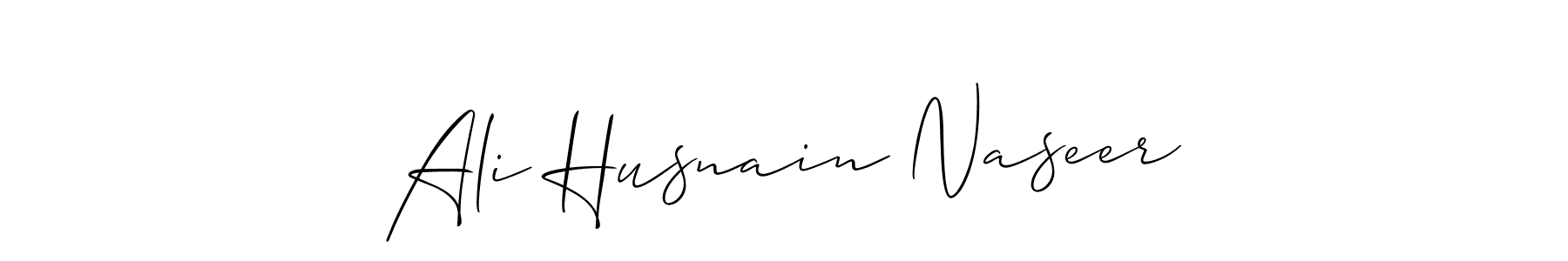 Also we have Ali Husnain Naseer name is the best signature style. Create professional handwritten signature collection using Allison_Script autograph style. Ali Husnain Naseer signature style 2 images and pictures png
