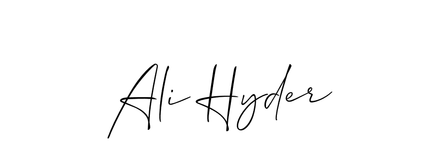 Create a beautiful signature design for name Ali Hyder. With this signature (Allison_Script) fonts, you can make a handwritten signature for free. Ali Hyder signature style 2 images and pictures png