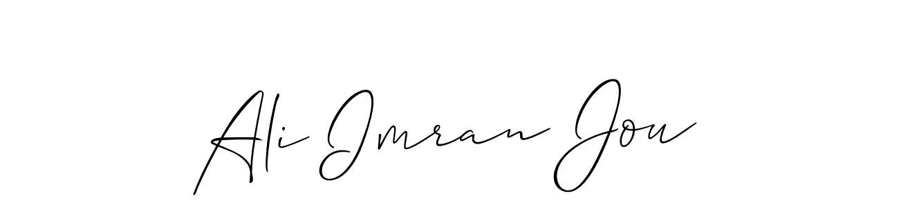 if you are searching for the best signature style for your name Ali Imran Jou. so please give up your signature search. here we have designed multiple signature styles  using Allison_Script. Ali Imran Jou signature style 2 images and pictures png