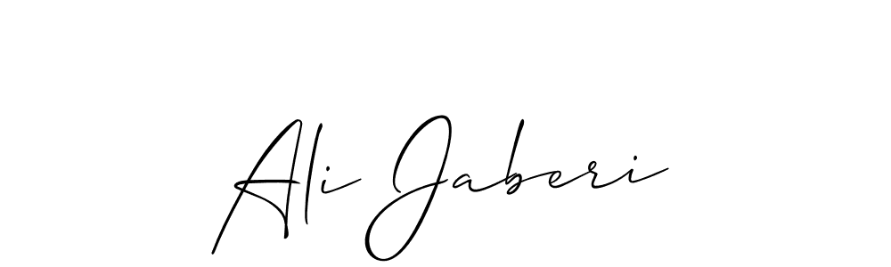 You should practise on your own different ways (Allison_Script) to write your name (Ali Jaberi) in signature. don't let someone else do it for you. Ali Jaberi signature style 2 images and pictures png