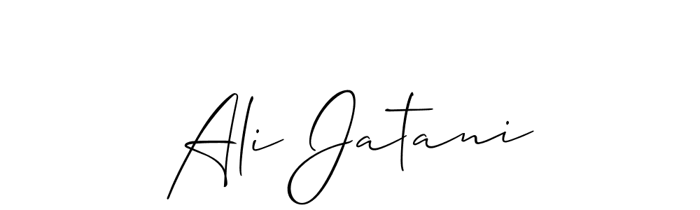 The best way (Allison_Script) to make a short signature is to pick only two or three words in your name. The name Ali Jatani include a total of six letters. For converting this name. Ali Jatani signature style 2 images and pictures png
