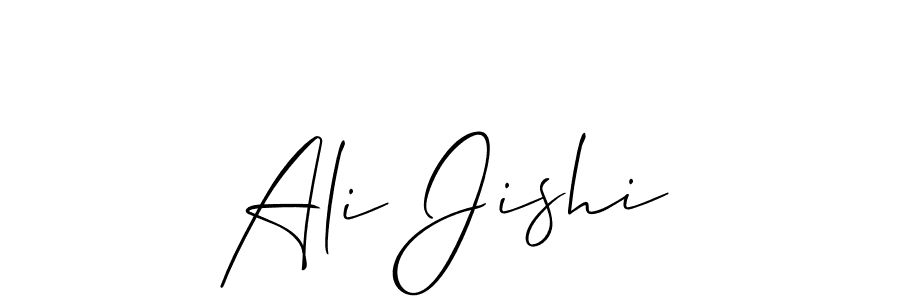 The best way (Allison_Script) to make a short signature is to pick only two or three words in your name. The name Ali Jishi include a total of six letters. For converting this name. Ali Jishi signature style 2 images and pictures png