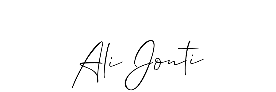 Use a signature maker to create a handwritten signature online. With this signature software, you can design (Allison_Script) your own signature for name Ali Jonti. Ali Jonti signature style 2 images and pictures png