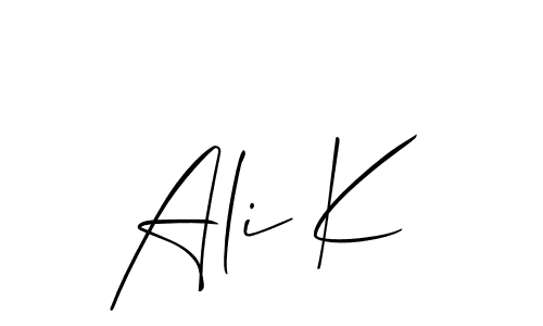 How to make Ali K name signature. Use Allison_Script style for creating short signs online. This is the latest handwritten sign. Ali K signature style 2 images and pictures png