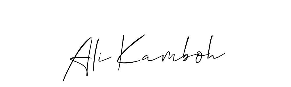 Also You can easily find your signature by using the search form. We will create Ali Kamboh name handwritten signature images for you free of cost using Allison_Script sign style. Ali Kamboh signature style 2 images and pictures png