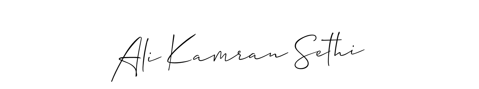Also we have Ali Kamran Sethi name is the best signature style. Create professional handwritten signature collection using Allison_Script autograph style. Ali Kamran Sethi signature style 2 images and pictures png