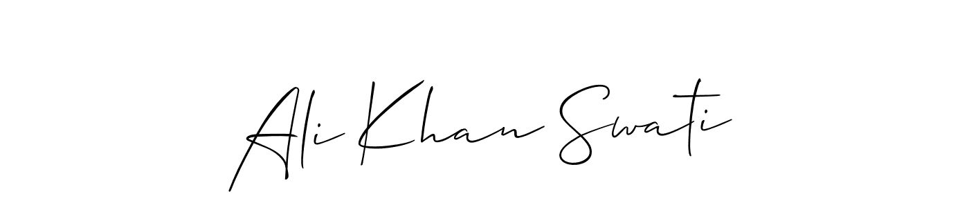 Make a short Ali Khan Swati signature style. Manage your documents anywhere anytime using Allison_Script. Create and add eSignatures, submit forms, share and send files easily. Ali Khan Swati signature style 2 images and pictures png