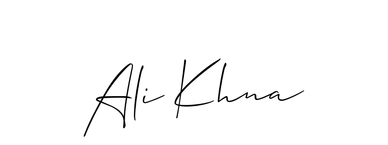 Also we have Ali Khna name is the best signature style. Create professional handwritten signature collection using Allison_Script autograph style. Ali Khna signature style 2 images and pictures png