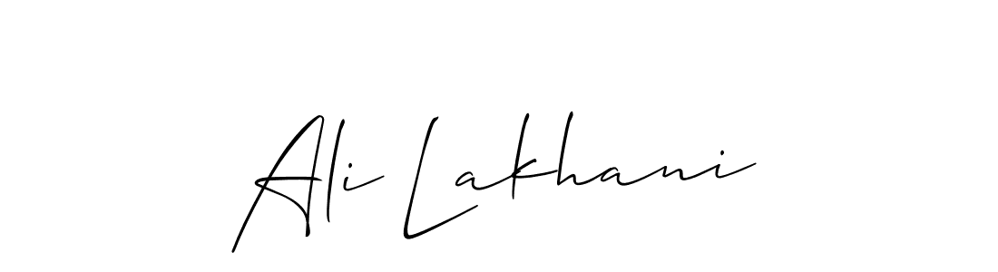 You should practise on your own different ways (Allison_Script) to write your name (Ali Lakhani) in signature. don't let someone else do it for you. Ali Lakhani signature style 2 images and pictures png