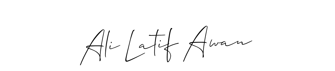 How to make Ali Latif Awan name signature. Use Allison_Script style for creating short signs online. This is the latest handwritten sign. Ali Latif Awan signature style 2 images and pictures png