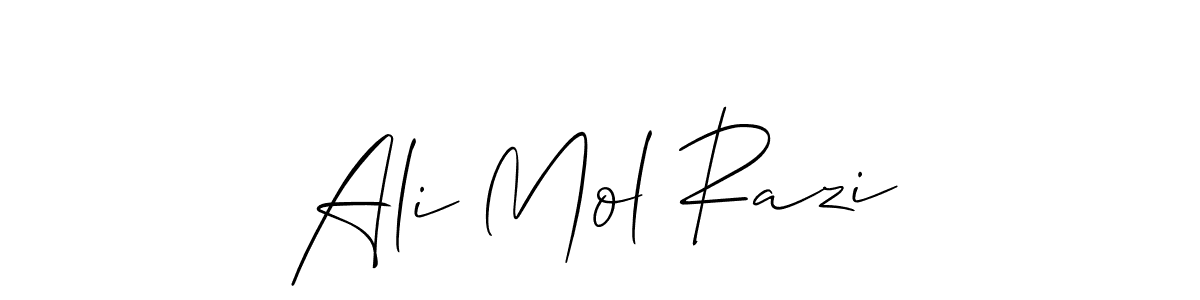 Create a beautiful signature design for name Ali Mol Razi. With this signature (Allison_Script) fonts, you can make a handwritten signature for free. Ali Mol Razi signature style 2 images and pictures png