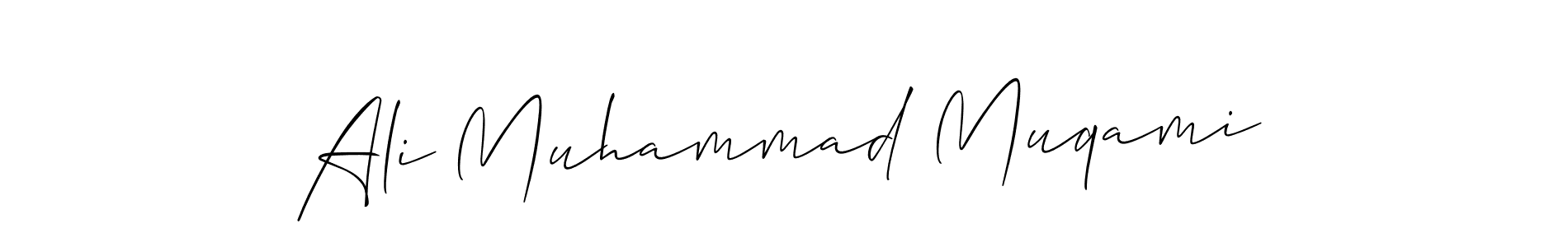Also You can easily find your signature by using the search form. We will create Ali Muhammad Muqami name handwritten signature images for you free of cost using Allison_Script sign style. Ali Muhammad Muqami signature style 2 images and pictures png