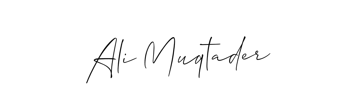 Allison_Script is a professional signature style that is perfect for those who want to add a touch of class to their signature. It is also a great choice for those who want to make their signature more unique. Get Ali Muqtader name to fancy signature for free. Ali Muqtader signature style 2 images and pictures png