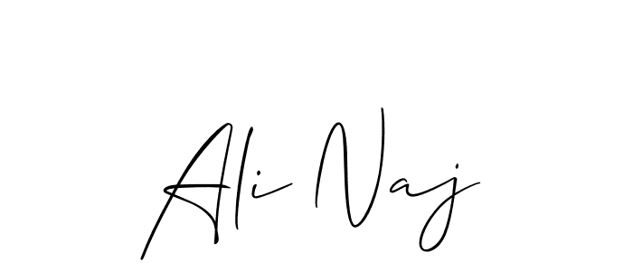 Use a signature maker to create a handwritten signature online. With this signature software, you can design (Allison_Script) your own signature for name Ali Naj. Ali Naj signature style 2 images and pictures png