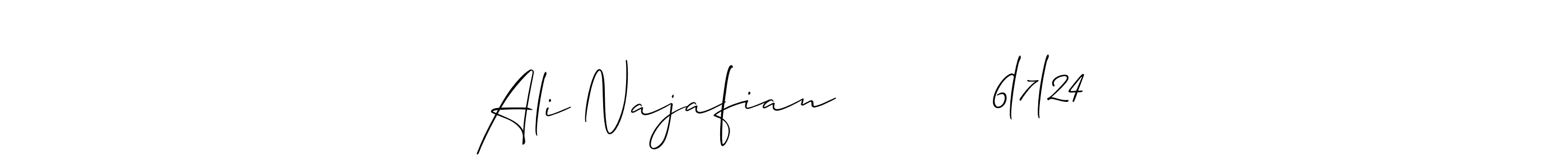 How to make Ali Najafian          6l7l24 name signature. Use Allison_Script style for creating short signs online. This is the latest handwritten sign. Ali Najafian          6l7l24 signature style 2 images and pictures png