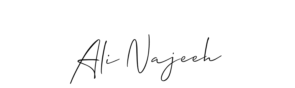 Also You can easily find your signature by using the search form. We will create Ali Najeeh name handwritten signature images for you free of cost using Allison_Script sign style. Ali Najeeh signature style 2 images and pictures png