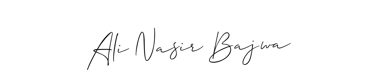 Use a signature maker to create a handwritten signature online. With this signature software, you can design (Allison_Script) your own signature for name Ali Nasir Bajwa. Ali Nasir Bajwa signature style 2 images and pictures png