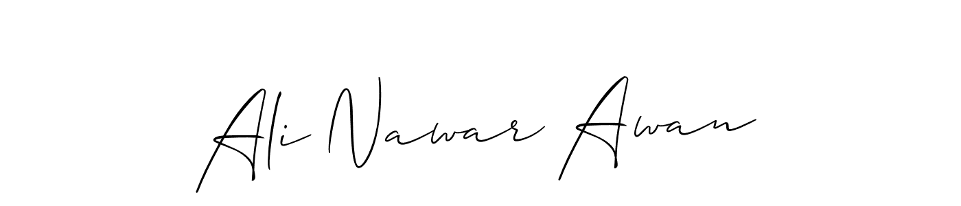 Create a beautiful signature design for name Ali Nawar Awan. With this signature (Allison_Script) fonts, you can make a handwritten signature for free. Ali Nawar Awan signature style 2 images and pictures png
