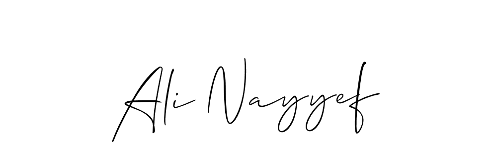 if you are searching for the best signature style for your name Ali Nayyef. so please give up your signature search. here we have designed multiple signature styles  using Allison_Script. Ali Nayyef signature style 2 images and pictures png