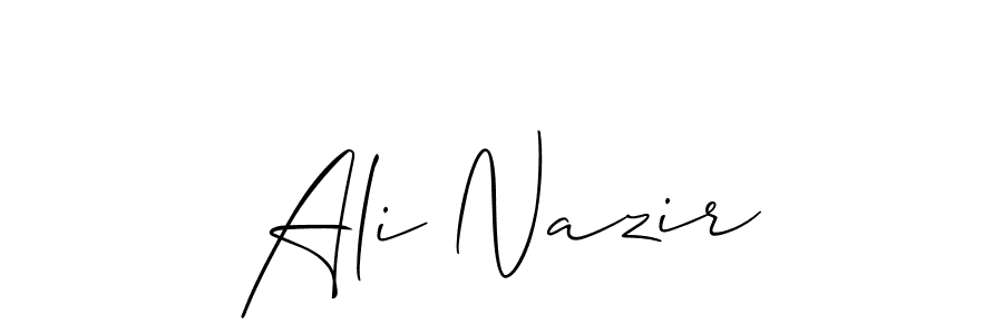 Use a signature maker to create a handwritten signature online. With this signature software, you can design (Allison_Script) your own signature for name Ali Nazir. Ali Nazir signature style 2 images and pictures png