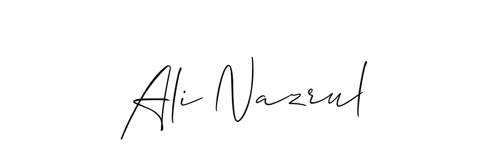 You should practise on your own different ways (Allison_Script) to write your name (Ali Nazrul) in signature. don't let someone else do it for you. Ali Nazrul signature style 2 images and pictures png