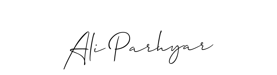 You should practise on your own different ways (Allison_Script) to write your name (Ali Parhyar) in signature. don't let someone else do it for you. Ali Parhyar signature style 2 images and pictures png