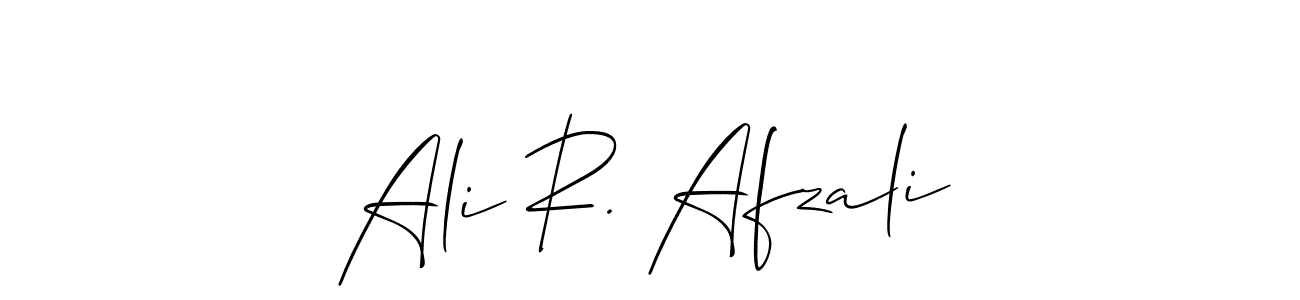 The best way (Allison_Script) to make a short signature is to pick only two or three words in your name. The name Ali R. Afzali include a total of six letters. For converting this name. Ali R. Afzali signature style 2 images and pictures png