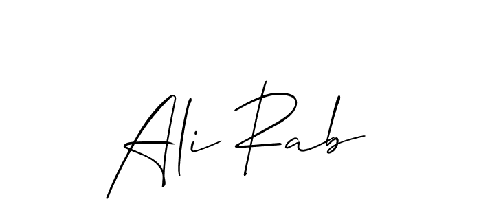 How to make Ali Rab name signature. Use Allison_Script style for creating short signs online. This is the latest handwritten sign. Ali Rab signature style 2 images and pictures png