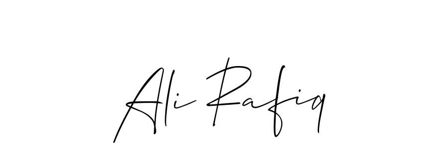 How to make Ali Rafiq name signature. Use Allison_Script style for creating short signs online. This is the latest handwritten sign. Ali Rafiq signature style 2 images and pictures png