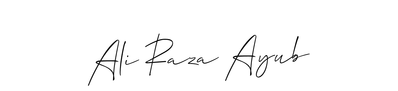 It looks lik you need a new signature style for name Ali Raza Ayub. Design unique handwritten (Allison_Script) signature with our free signature maker in just a few clicks. Ali Raza Ayub signature style 2 images and pictures png