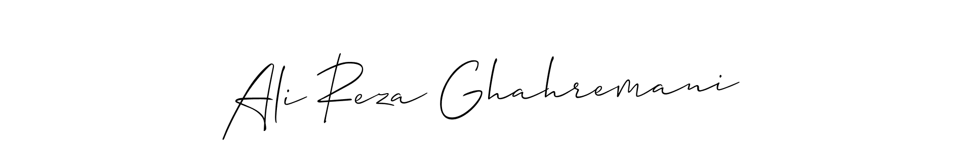 Allison_Script is a professional signature style that is perfect for those who want to add a touch of class to their signature. It is also a great choice for those who want to make their signature more unique. Get Ali Reza Ghahremani name to fancy signature for free. Ali Reza Ghahremani signature style 2 images and pictures png