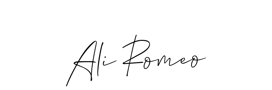 It looks lik you need a new signature style for name Ali Romeo. Design unique handwritten (Allison_Script) signature with our free signature maker in just a few clicks. Ali Romeo signature style 2 images and pictures png
