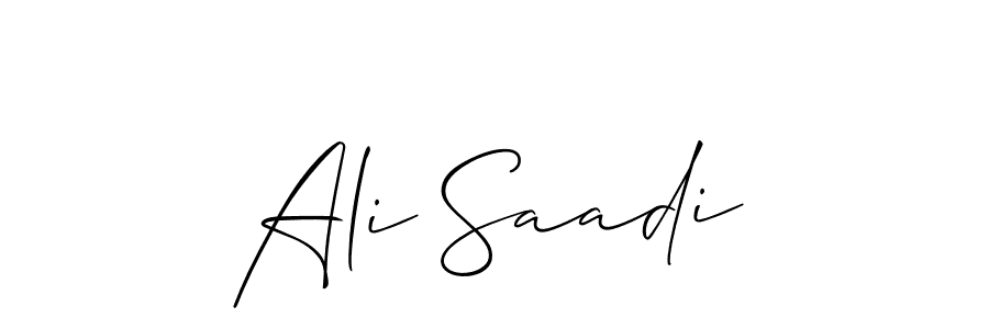 How to make Ali Saadi signature? Allison_Script is a professional autograph style. Create handwritten signature for Ali Saadi name. Ali Saadi signature style 2 images and pictures png