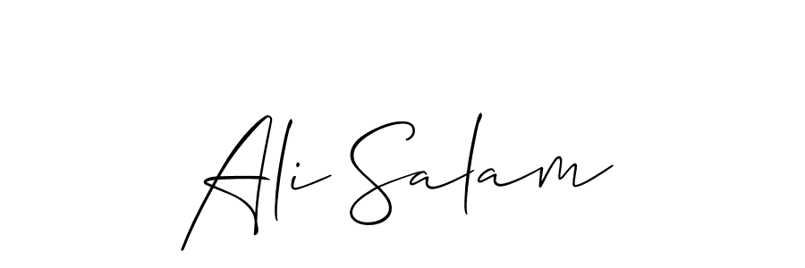 Design your own signature with our free online signature maker. With this signature software, you can create a handwritten (Allison_Script) signature for name Ali Salam. Ali Salam signature style 2 images and pictures png